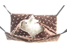 Emours Hängematte für Chinchilla/Meerschweinchen, gepunktet, mit Tasche, braun