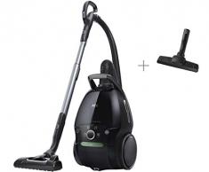 AEG VX9-4-ÖKO Staubsauger mit Beutel (70% Recyclingmaterial, XL-Softräder, besonders leise, Ergo-Handgriff, Inkl. Zusatzdüsen, stufenlos, 5l Staubbeutel, 460 Watt, 12 m Aktionsradius, schwarz)