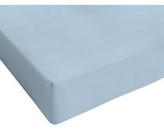 Italian Bed Linen Spannbetttuch, einfarbig, 100Â % Baumwolle A UNA Piazza e Mezza (120 x 200 cm) hellblau