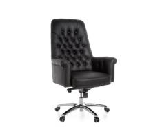 Amstyle HIGHLAND Luxus Chefsessel Echtleder Schwarz, 5-Punkt Multiblockwippmechanik, max 150kg