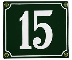Buddel Bini Wetterfestes Emaille Hausnummernschild 15 12 x 14 cm, sofort lieferbar, grün