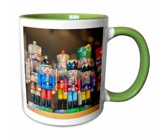 3dRose 188755_12 Mug Becher, keramik, grün/weiß