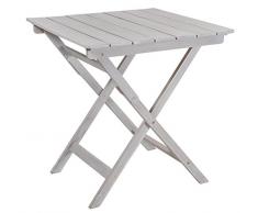 Viscio Trading 168216 Tisch aus Akazie, faltbar, 70 x 70 x 75 cm, Grau