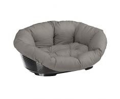 Ferplast 70230099 Kunststoffbett Sofa für Hunde und Katzen mit herausnehmbarem Baumwollbezug, Grau, 96x71x32 cm