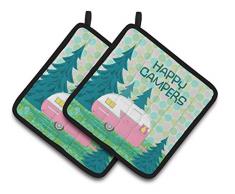 Caroline s Treasures Happy Camper glamping Trailer Paar Topflappen vha3004pthd, 7.5hx7.5 W, multicolor