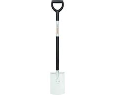 Fiskars Gärtnerspaten für weiche, lockere Böden, Rund, Länge: 105 cm, Hochwertiges Stahl-Blatt/Aluminium-Stiel, Schwarz/Weiß, Light, 1019601