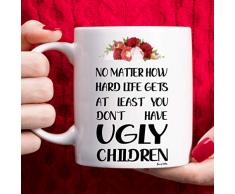 Lustige Kaffeetasse mit Geschenkbox, Weiß, 312 ml fein 11oz Ugly Children - Coffee Mug