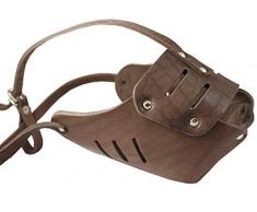 Dogs My Love Echt Leder Käfig Korb Sicher Maulkorb für Hunde # 131 braun – Deutsche Dogge, Bernhardiner, Mastiff (Umfang 38,1 cm Schnauze Länge 10,2 cm)