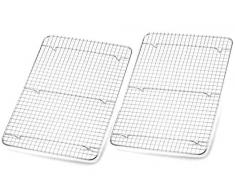 Lawei 2er Pack Auskühlgitter Backrost Grillrost Edelstahl zum Backen Braten Trocknen Grillen, 30,5 x 42 cm