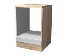 Flex-Well 00007828 Herd-Umbauschrank Valero Hochglanz weiÃ, Sonoma Eiche 60 x 86 x 60 cm