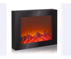 EASYmaxx 03422 LED-Kamin | Wandkamin | Deko-Kamin (Nur Kamin Optik) | Lodernde Flammen | Elektrischer Kamin | OHNE Heizfunktion | Timerfunktion | Kabellos | Schwarz