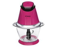 Bomann Haushaltsgeräte 1L 250 W Pink, Transparent Zerkleinerer Elektro – picadoras Werkzeugset für Lebensmittel, 1 l, pink, Transparent, Edelstahl, 250 W, 220 – 240 V, 50/60 Hz)