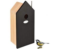 Esschert Design Kohlmeisen Nistkasten H aus aus Kiefernholz und Metall,15,0 x 12,3 x 32,0 cm