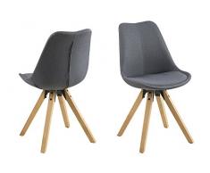 AC Design Furniture 63761 Esszimmerstuhl, Stoff, dunkelgrau, 42 x 44 x 85 cm