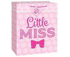 Einzigartige Geschenktüte für Babyparty 12.5 x 10.5 rosa schleife