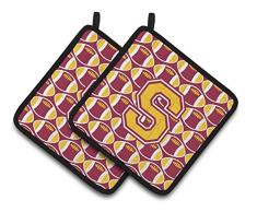 Caroline s Treasures Buchstabe S Fußball Maroon & Gold Paar Topflappen cj1081-spthd, 7.5hx7.5 W, multicolor