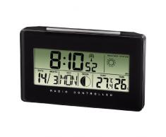 Hama Thermo-/Hygrometer TH500, schwarz, mit Funkuhr, Datum und Wecker