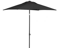Dehner Sonnenschirm Andros, ca. 210 x 150 x 160 cm, Polyester, dunkelgrau