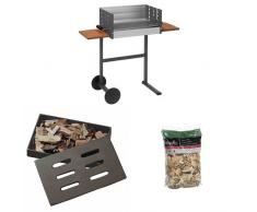 Dancook Holzkohle Grill 7300, mehrfarbig + Räucherbox + Feuerchipts