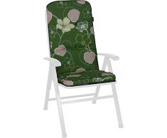 Angerer Stuhlauflage, Exklusiv Sesselpolster hoch Design Meran, grün, 120x50x7 cm, 1024/094