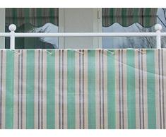 Angerer 3322/1900_800 Balkonbespannung PE-Gewebe Nr. 1900, Grün/Beige-Braun, 75 cm hoch, Länge: 8 Meter