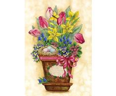 Toland Home Garden Blumenstrauß Tulpe, 28 x 40 cm, bunt Topffeder Garden Flag (12.5 x 18) Gartenflagge