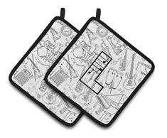 Caroline s Treasures Buchstabe L Musical Note Buchstaben paar Topflappen cj2007-lpthd, 7.5hx7.5 W, multicolor