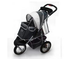 InnoPet ips-045 zusammenklappbarer Kinderwagen für Hunde und Katzen mit airfilled Reifen, dunkelgrau/hellgrau