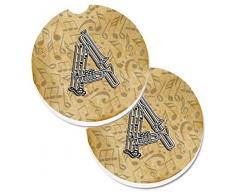 Caroline s Treasures Buchstabe A Musical Instrument Alphabet-Set von 2 Tasse Halterung Auto Untersetzer cj2004-acarc, 2,56, multicolor