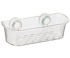 Bisk Geco Saugnapf Grip Aufbewahrungskorb, 28,5 cm, transparent grün