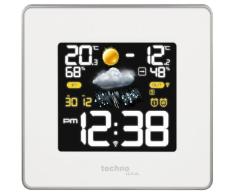 Technoline WS 6440 moderne Wetterstation mit Funkuhr, Temperatur-,Luftfeuchte-, und Luftdruckanzeige inklusive Außensender TX96-TH-TW003, Übertragungsfrequenz 433 MHz, weiß, 14,8 x 5,4 x 13,7 cm