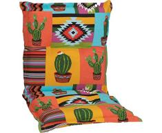 Beo Mexiko Design orange gelb Kakteen Gartenstuhlauflage für Niederlehner