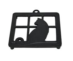home-x Untersetzer Gusseisen Untersetzer, quadratisch mit Single Cat in Window