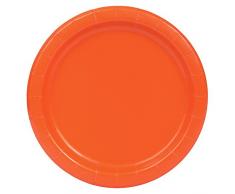 Unique Party 21.9 cm Party Teller, 8er Pack, orange