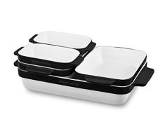 KitchenAid Set aus stapelbaren keramikformen, 5 teilig, schwarz, Keramik, 27 x 44 x 3 cm