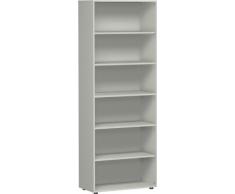 Gera Möbel S-386001-LG Regal Mailand 6 OH mit StandfüÃen, 80 x 40 x 216 cm, lichtgrau