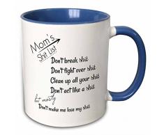 3dRose 261217_6 Mug Becher, keramik, blau/weiß