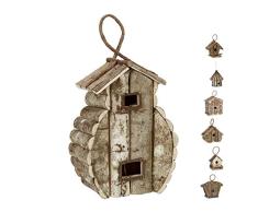 Relaxdays Deko Vogelhaus zum Aufhängen, unbehandeltes Holz, Balkon, Garten, Nistkasten HxBxT: 39 x 21 x 14 cm, Natur