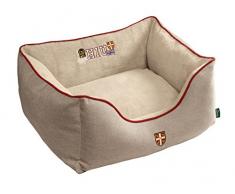 HUNTER Universtity Hundesofa, College-Style, Wendekissen, Plüschbesatz, 100 x 80 cm, beige
