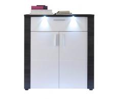 trendteam XP87710 Schuhschrank Garderobenschrank Esche grau Nachbildung, Fronten weià Nachbildung, BxHxT 89x97x38 cm