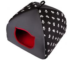 HobbyDog R1IGLCWL6 Hundesofa Iglo mit Pfoten, Schwarz, 37 x 37 cm