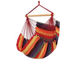 SONGMICS Hängesessel, 180 x 125 cm TÜV Rheinland max. statische Belastung 200 kg, Indoor und Outdoor, Regenbogenfarben, GDC185
