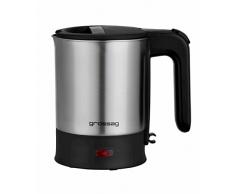 Grossag Reise-Wasserkocher WK 6.07 | 500ml | aus Edelstahl inkl. 2 Tassen und Löffeln | perfekt für unterwegs