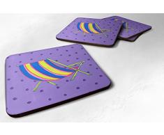 Caroline s Treasures ld6141fc Strandkorb Schaumstoff Untersetzer (4 Stück), 8,9 cm H x 8,9 cm W, multicolor