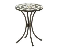 Dehner Blumenhocker Diana, Ø 41 cm, Höhe 54 cm, Metall, mosaikoptik, braun/grau/weiß