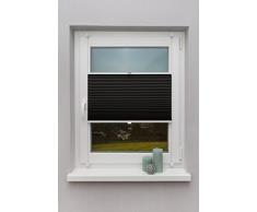 Beyond Drape Plissee Schwarz 110x130 cm verspannt ohne Bohren Klemmträger bis 27mm Fertigplissee Sichtschutz