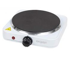 Exquisit Einzel KP 3101 we | Einzelkochplatte | 1500 Watt | 5 Temperaturstufen | Herdplatte | Kochfeld | Kochplatte elektrisch | weiß