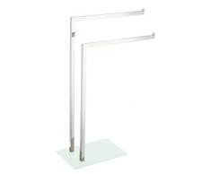 King Home P1407429/B Handtuchhalter 2-armig, Glas, weiß, 45 x 20 x 69H