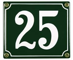 Buddel Bini Wetterfestes Emaille Hausnummernschild 25 12 x 14 cm, sofort lieferbar, grÃ¼n