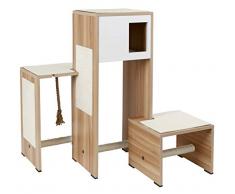 Kerbl 81521 Kratzmöbel, Kratzbaum Ambiente heller Holzdekor, 96 x 87 x 100 cm, weiß